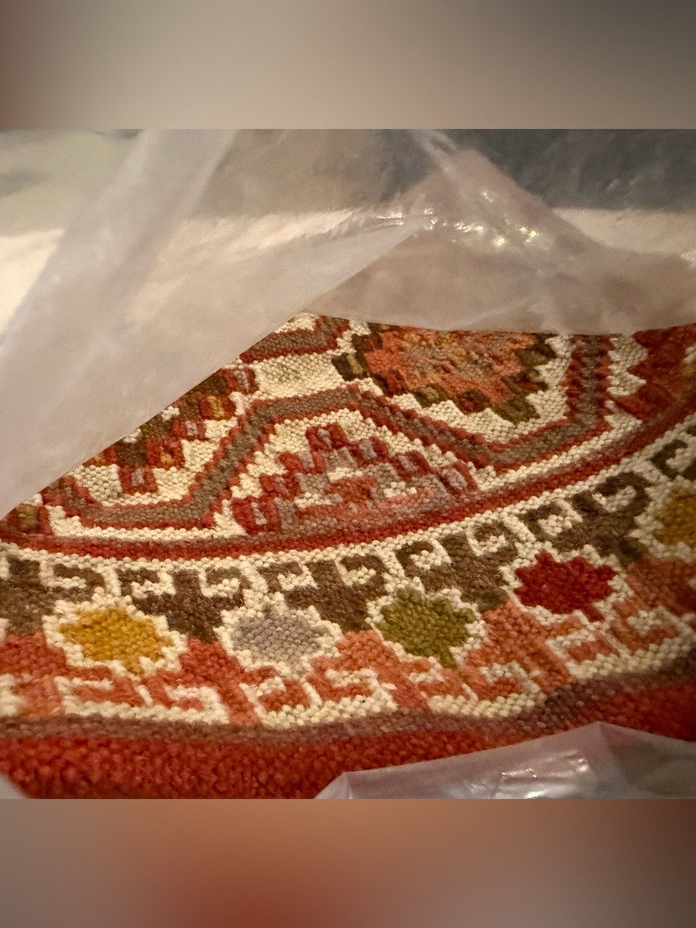 Super Rare! NEW Pottery Barn Mahal, Nanda, Asha, & Baha Tribal Kilim set, Red - Picture 10 of 15